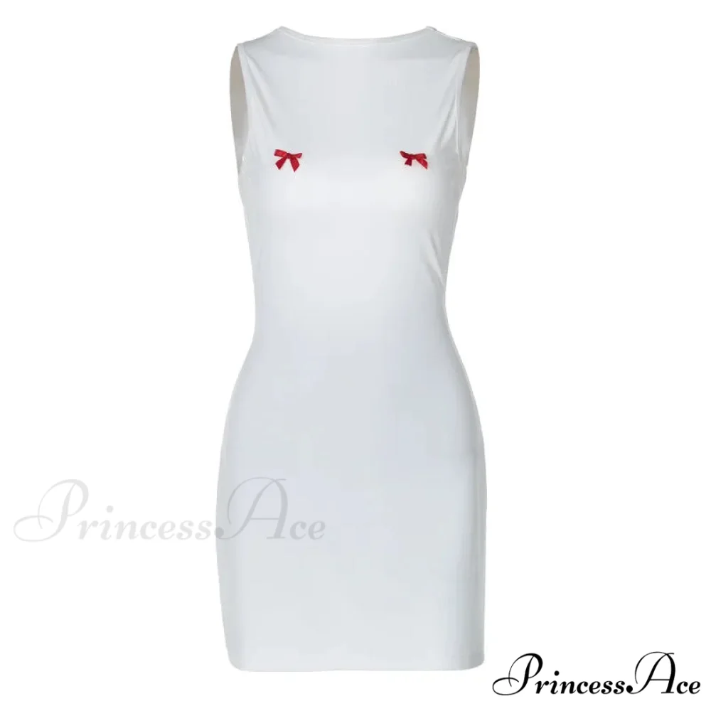 Bows Open Back Charming Sleeveless Mini Dress - Image 3
