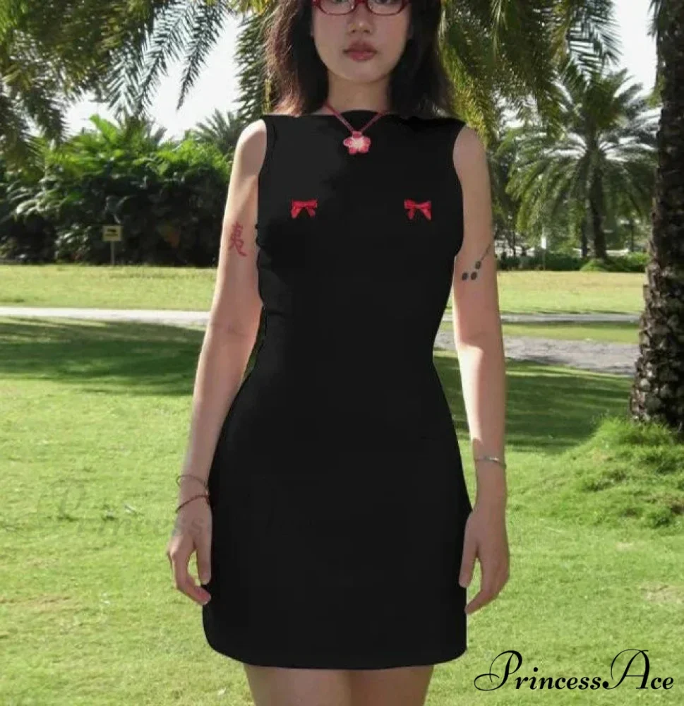 Bows Open Back Charming Sleeveless Mini Dress - Image 5