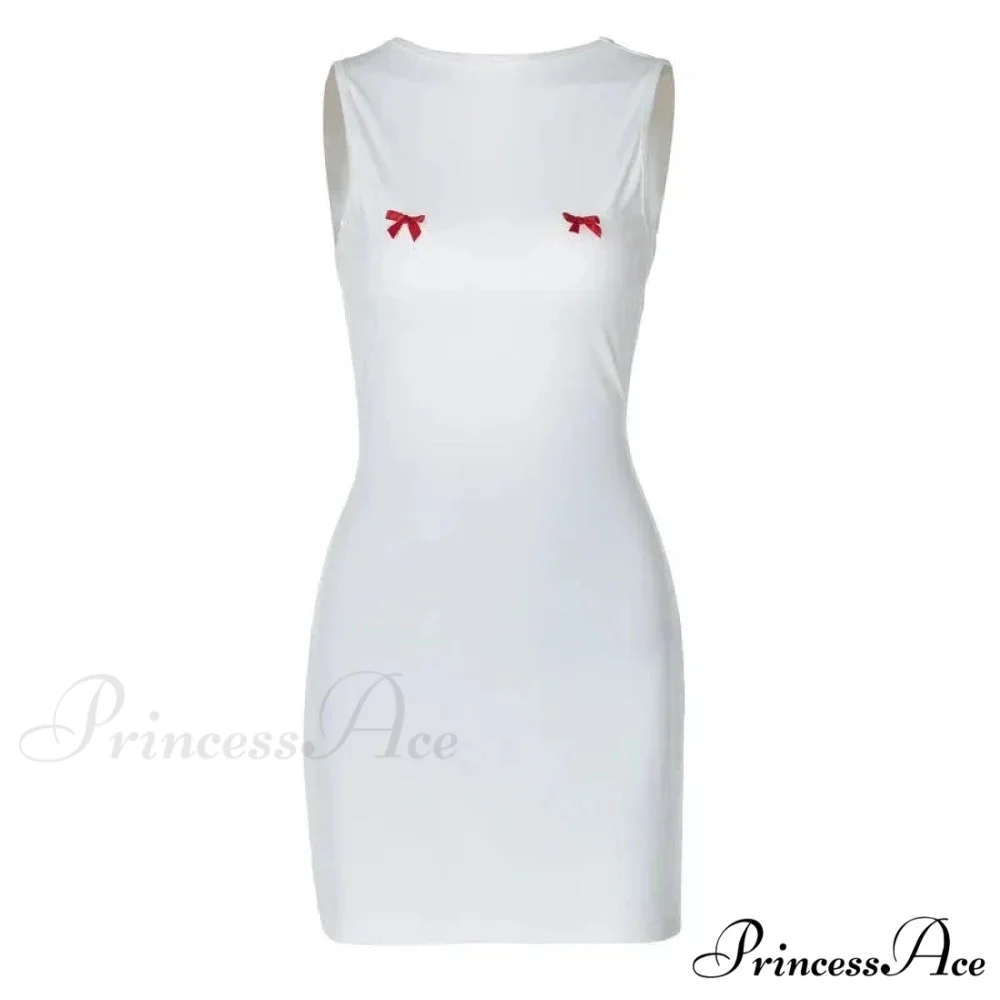 Bows Open Back Charming Sleeveless Mini Dress - Image 7