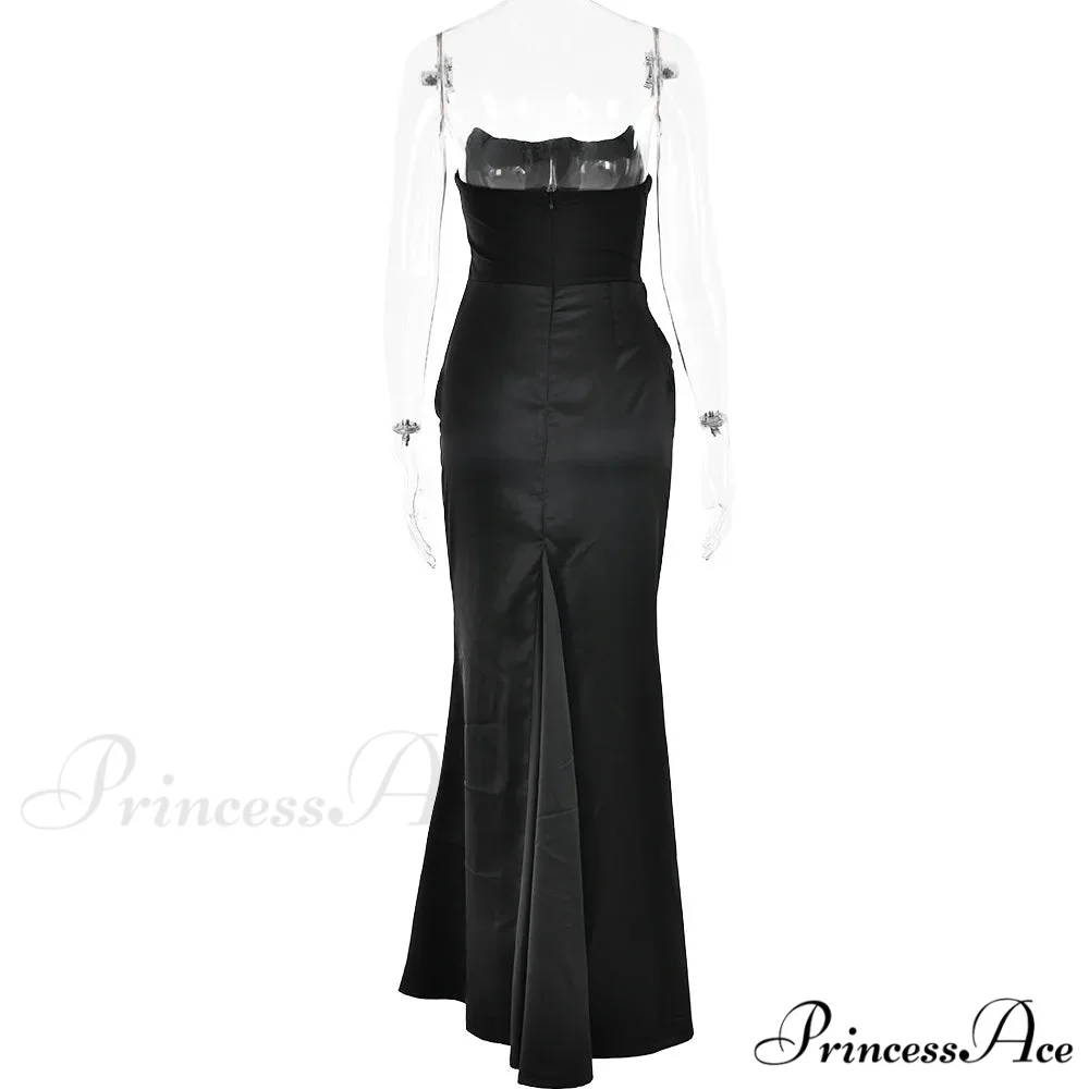 Satin Corset Stylish Maxi Dress - Image 21