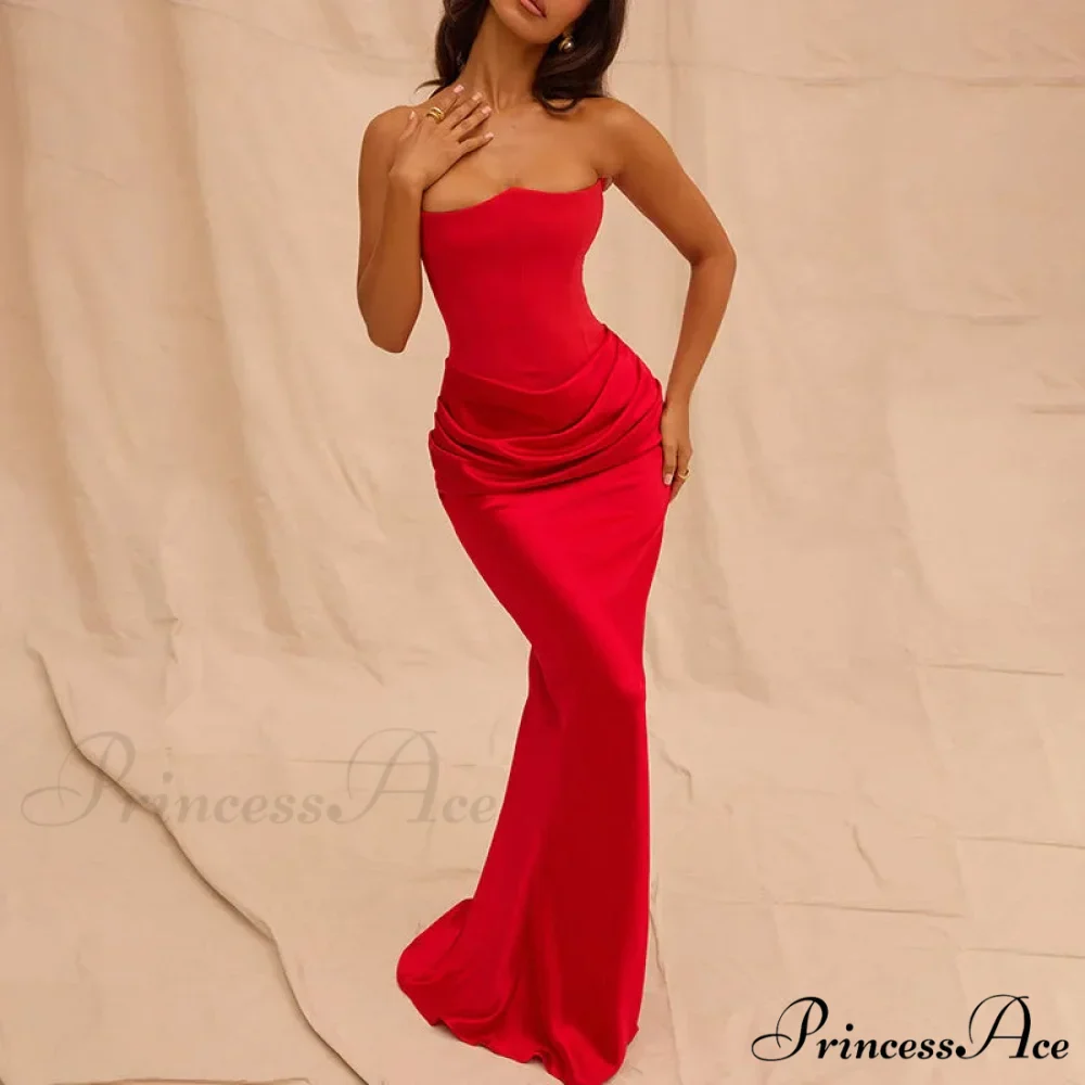 Satin Corset Stylish Maxi Dress - Image 3