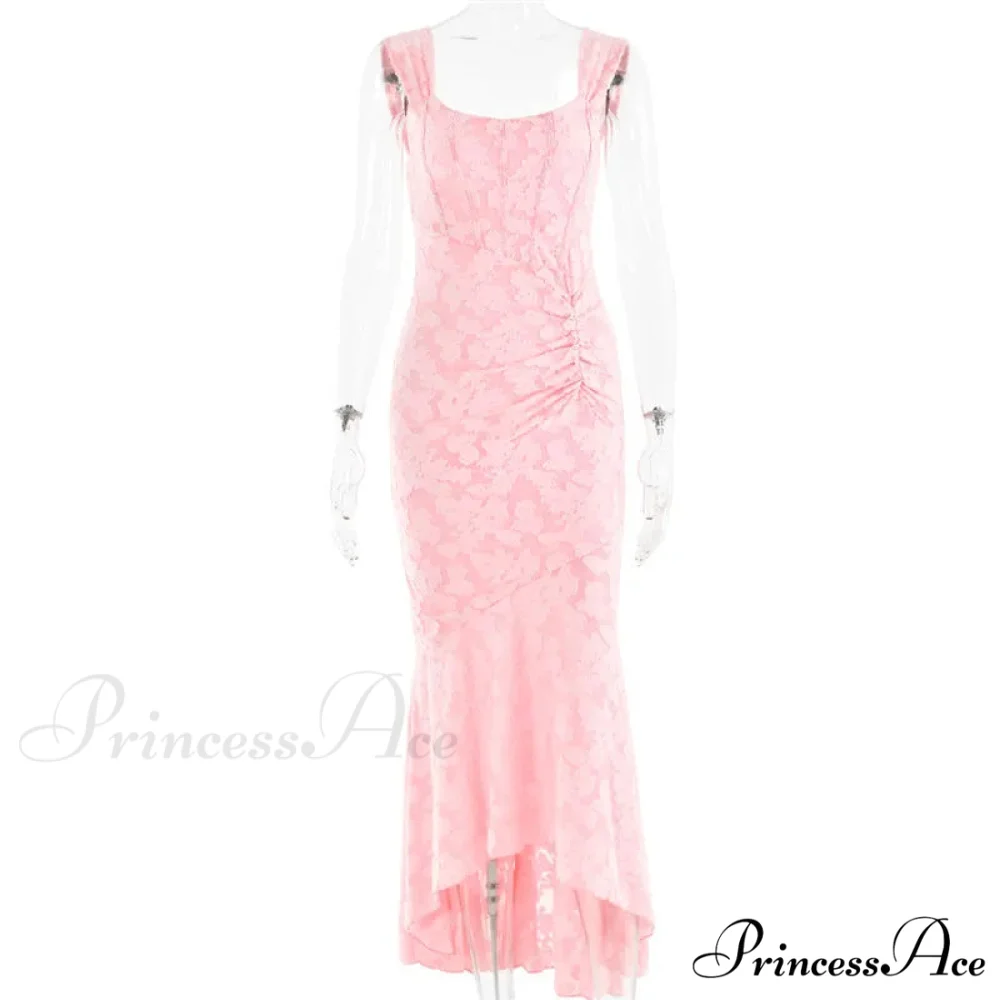 Lace Textured Strap Charming Wrap Midi Dress - Image 11