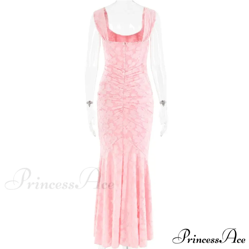 Lace Textured Strap Charming Wrap Midi Dress - Image 13