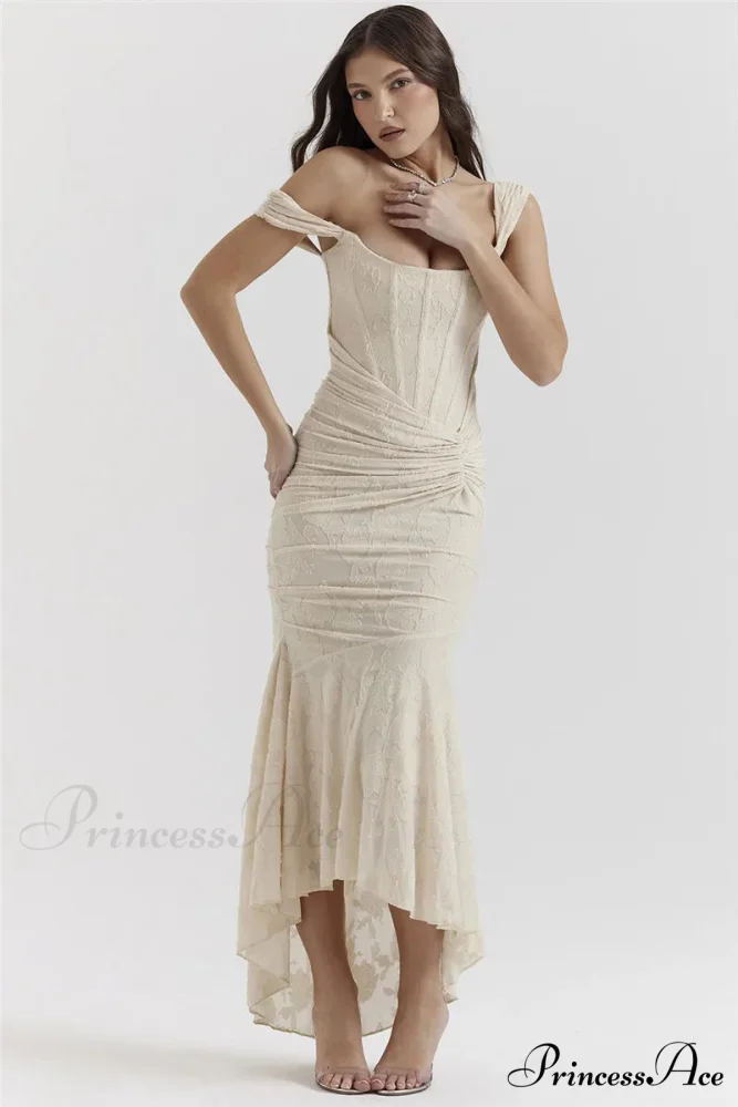 Lace Textured Strap Charming Wrap Midi Dress - Image 21