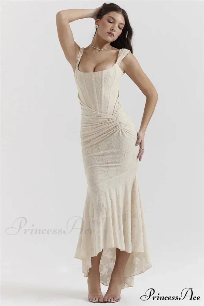 Lace Textured Strap Charming Wrap Midi Dress - Image 22