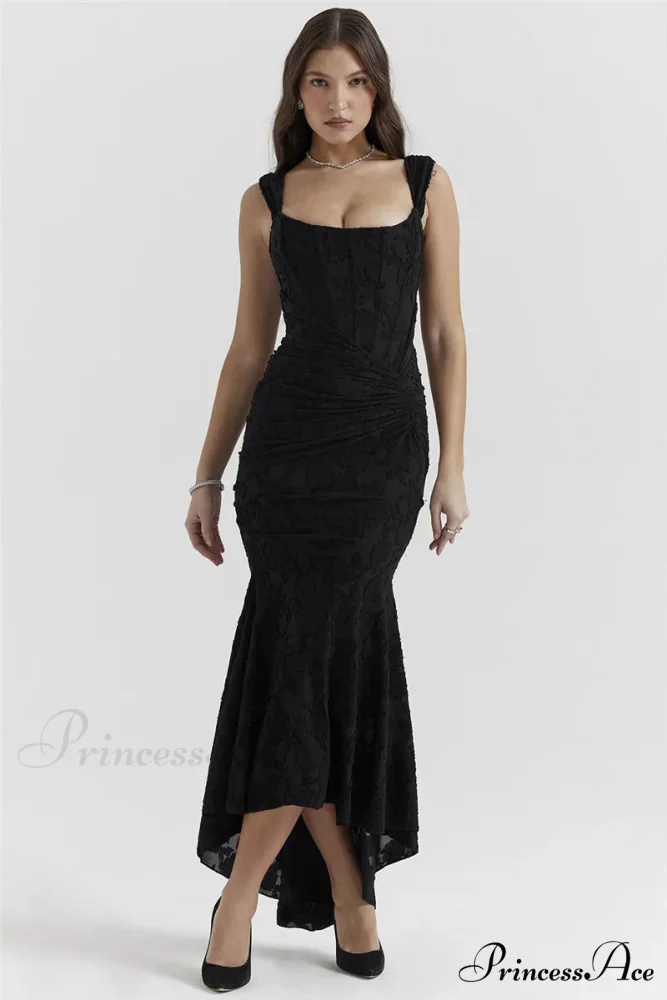 Lace Textured Strap Charming Wrap Midi Dress - Image 33