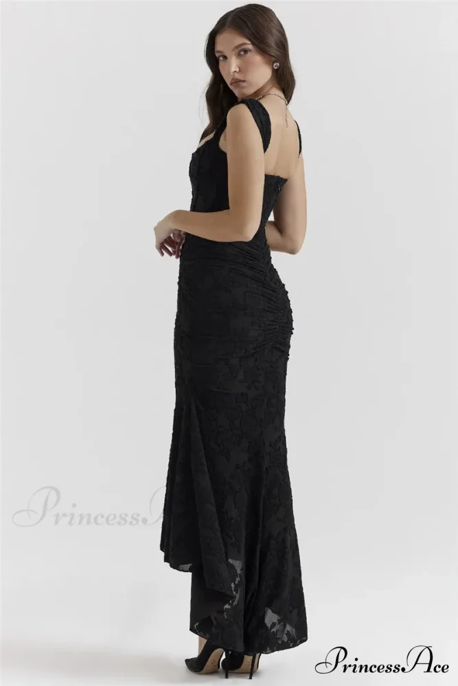 Lace Textured Strap Charming Wrap Midi Dress - Image 37