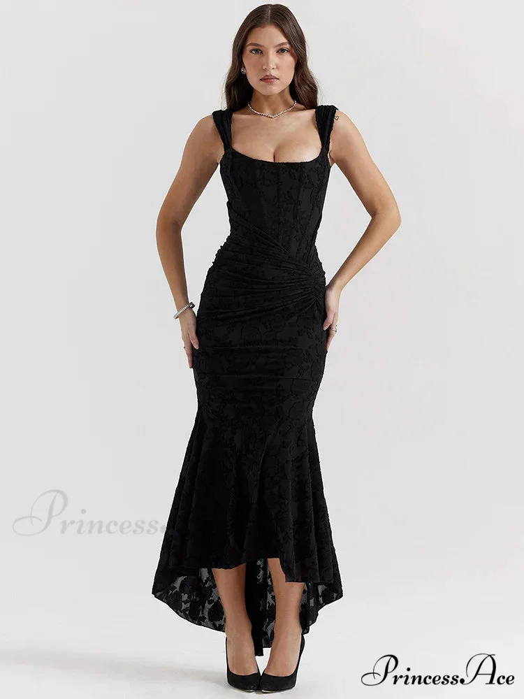 Lace Textured Strap Charming Wrap Midi Dress - Image 6