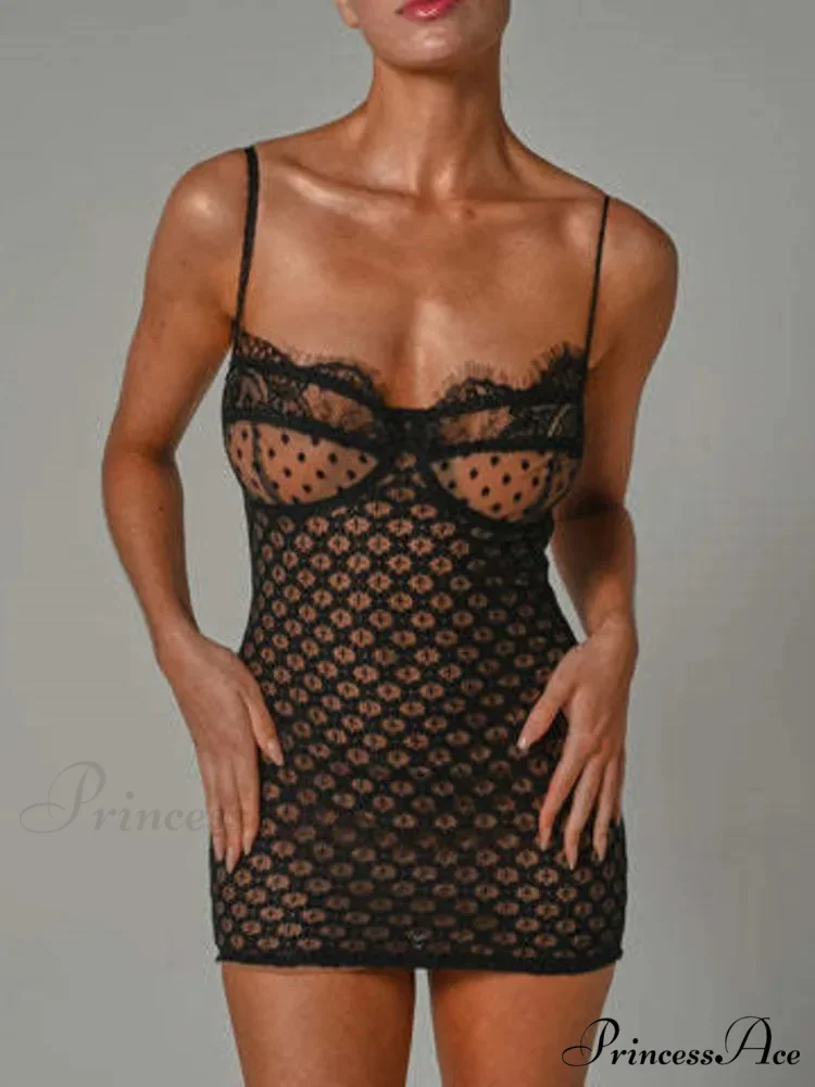 Black Lace Stylish Layered Maxi Dress - Image 8