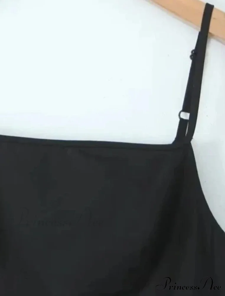 Black Bow Solid Charming Strap Midi Dress - Image 6