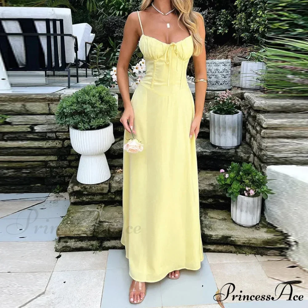 Cami Tie Up Charming Solid Maxi Dress - Image 11