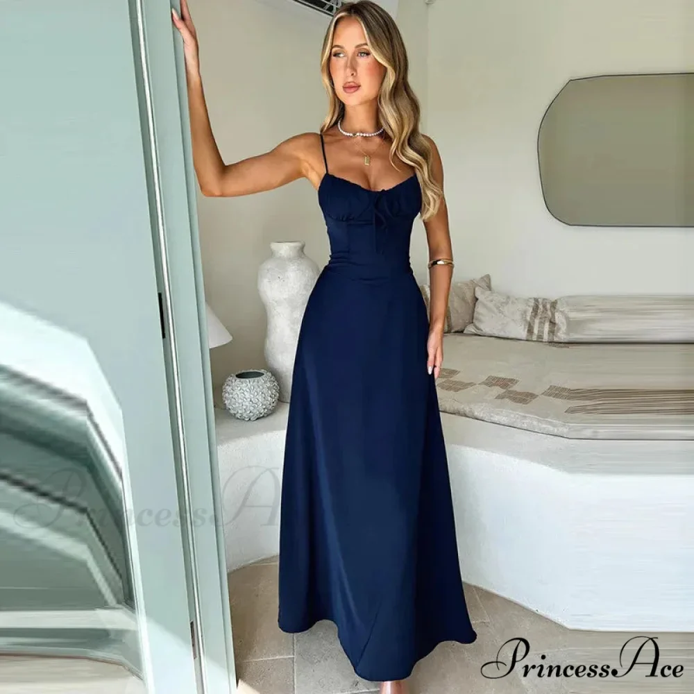 Cami Tie Up Charming Solid Maxi Dress - Image 16