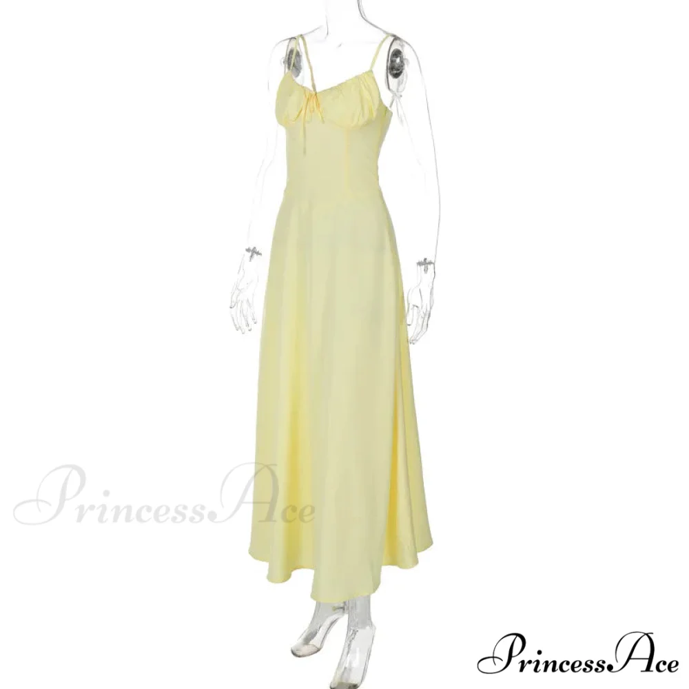 Cami Tie Up Charming Solid Maxi Dress - Image 18