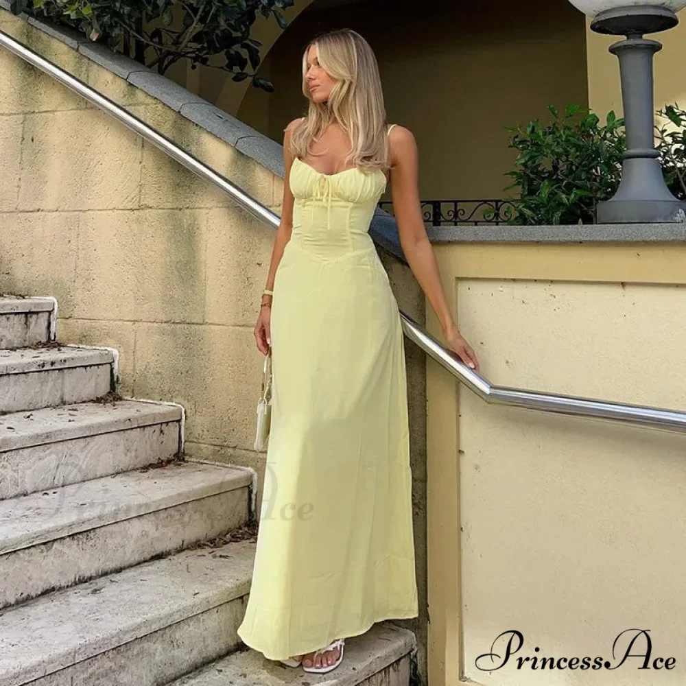 Cami Tie Up Charming Solid Maxi Dress - Image 2