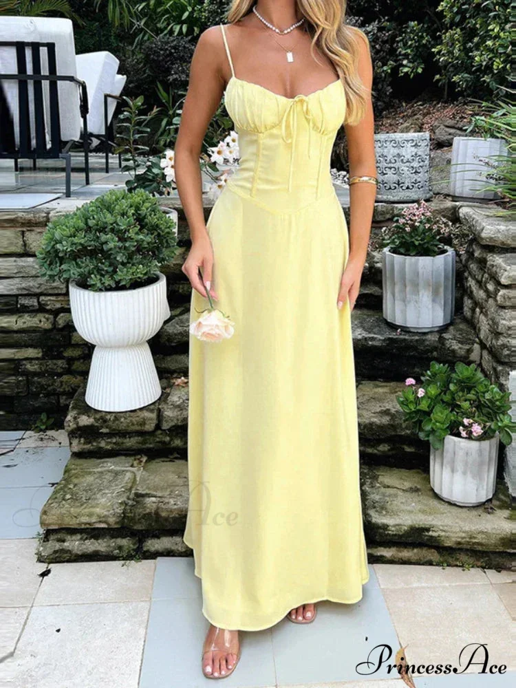 Cami Tie Up Charming Solid Maxi Dress - Image 7