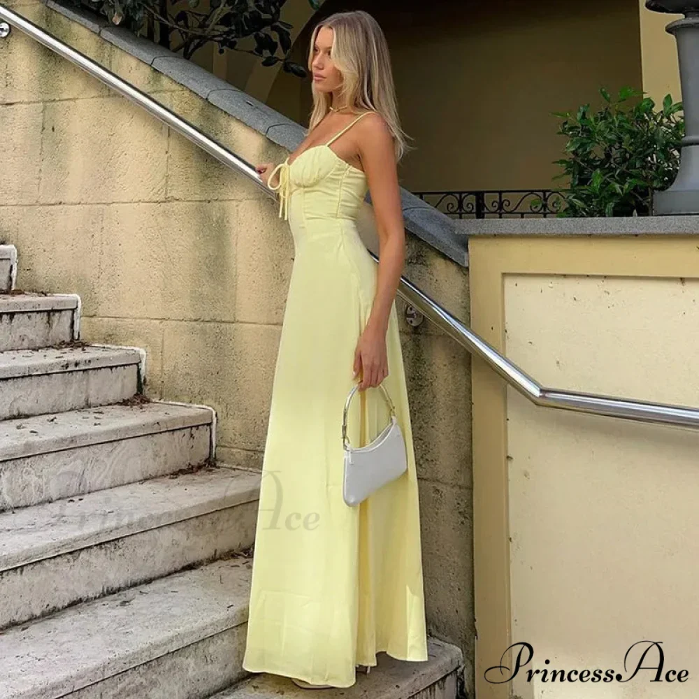 Cami Tie Up Charming Solid Maxi Dress - Image 9