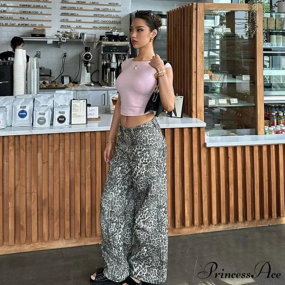 Leopard Print Stylish Straight Trousers - Image 11