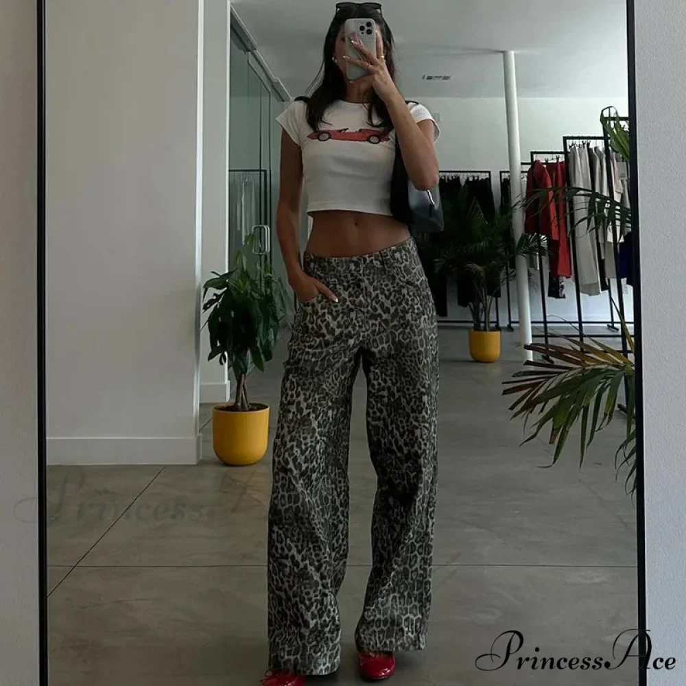 Leopard Print Stylish Straight Trousers - Image 14