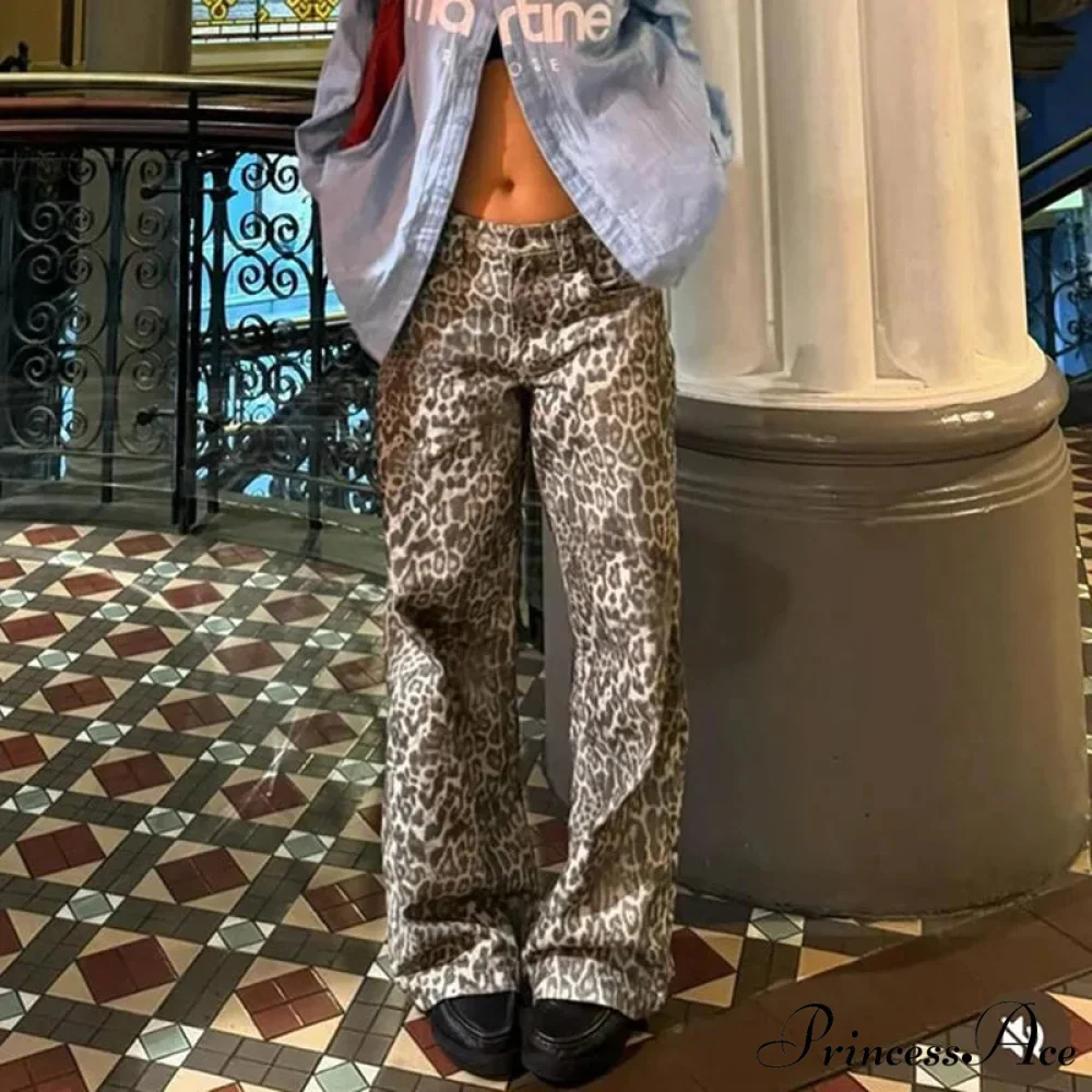 Leopard Print Stylish Straight Trousers - Image 17