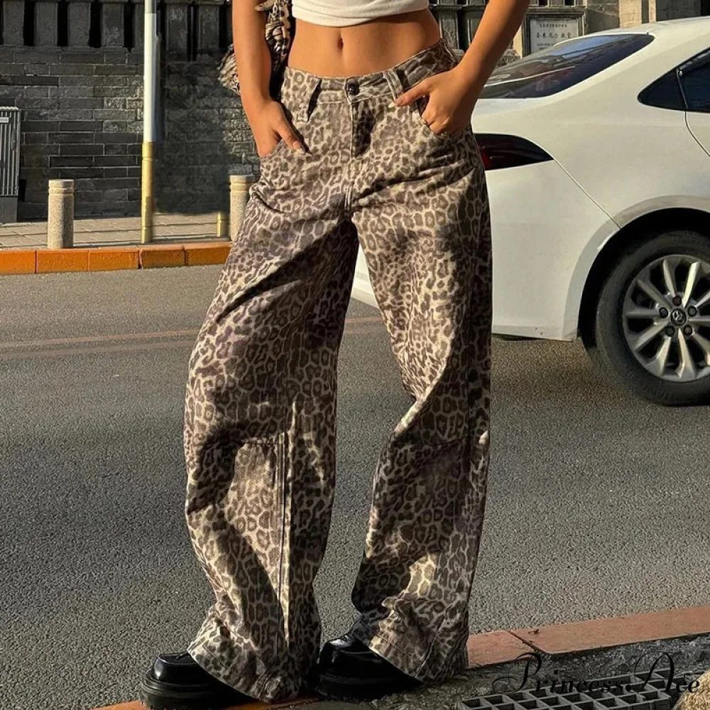 Leopard Print Stylish Straight Trousers - Image 24