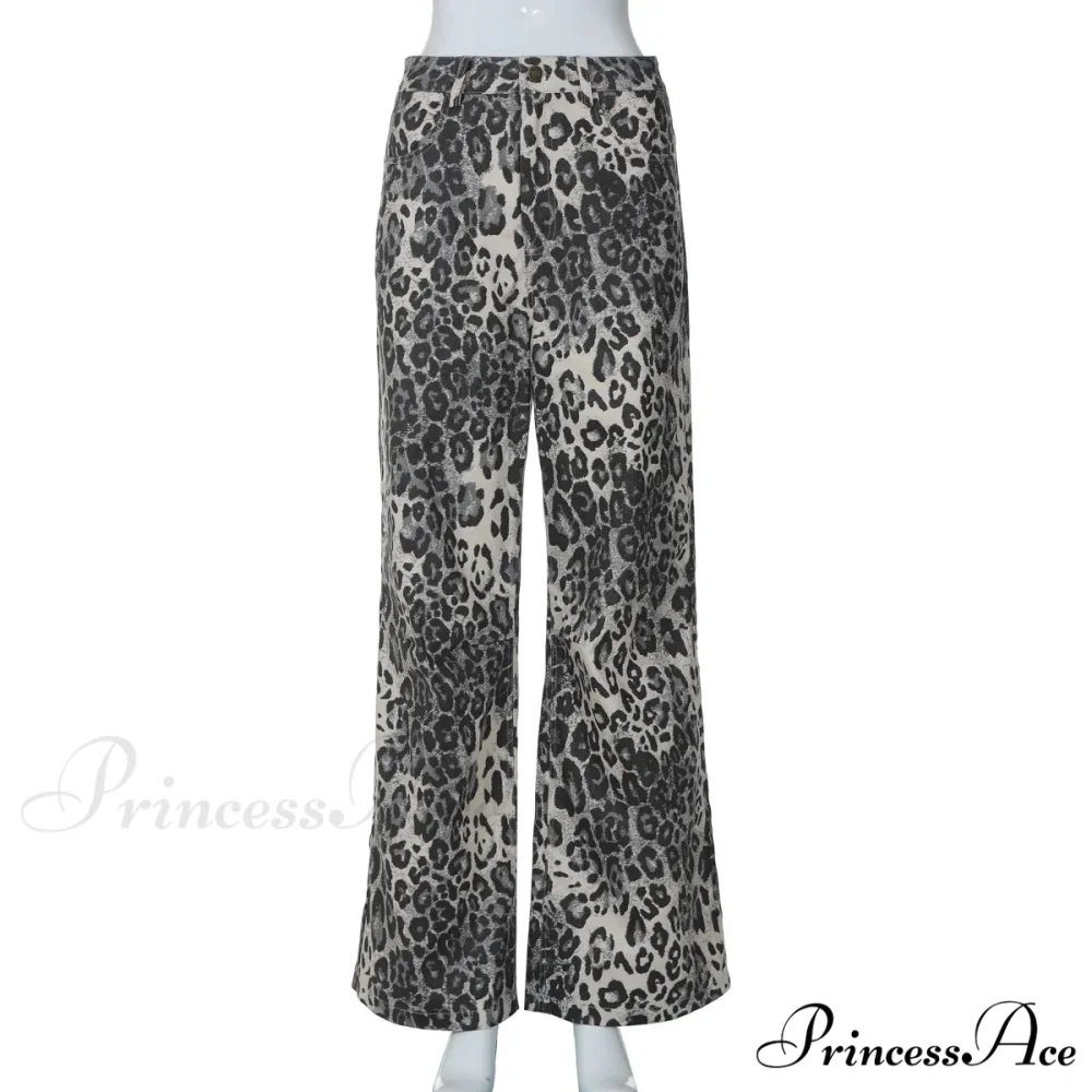 Leopard Print Stylish Straight Trousers - Image 7