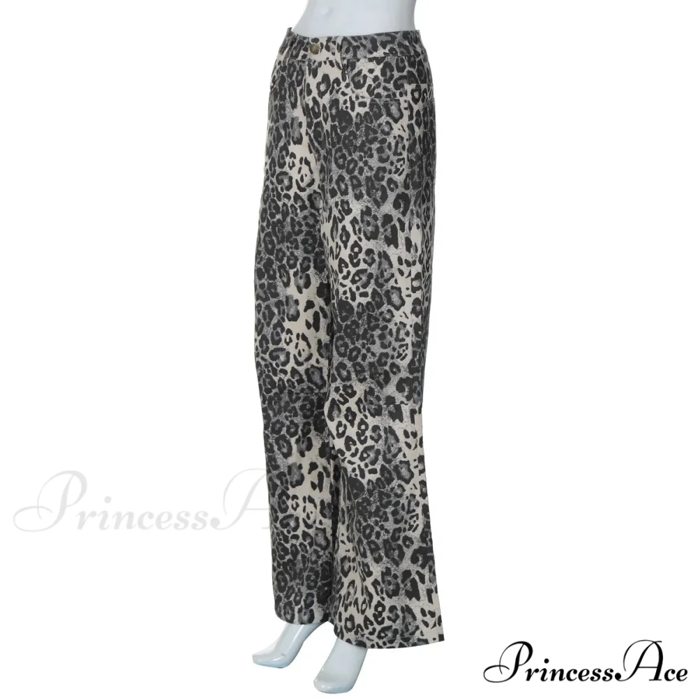 Leopard Print Stylish Straight Trousers - Image 8