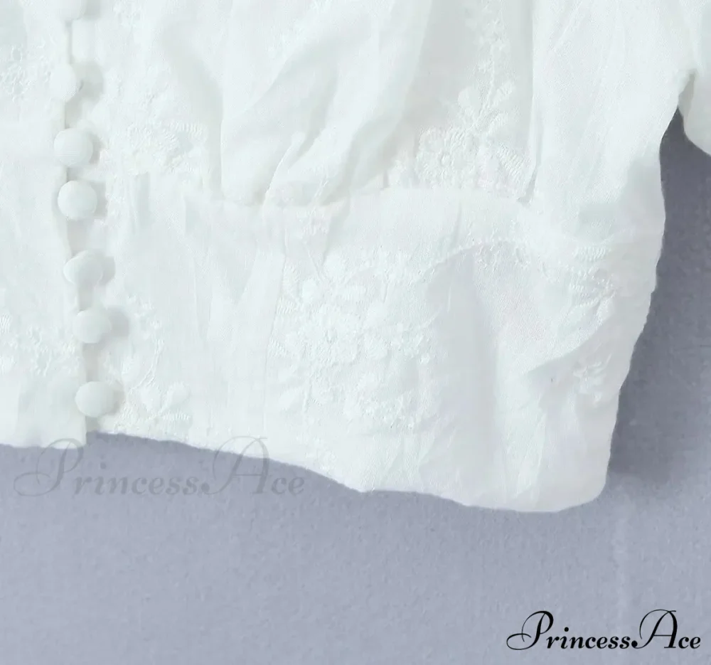 Embroidery White Crop Top Graceful And Midi Skirt Set - Image 8