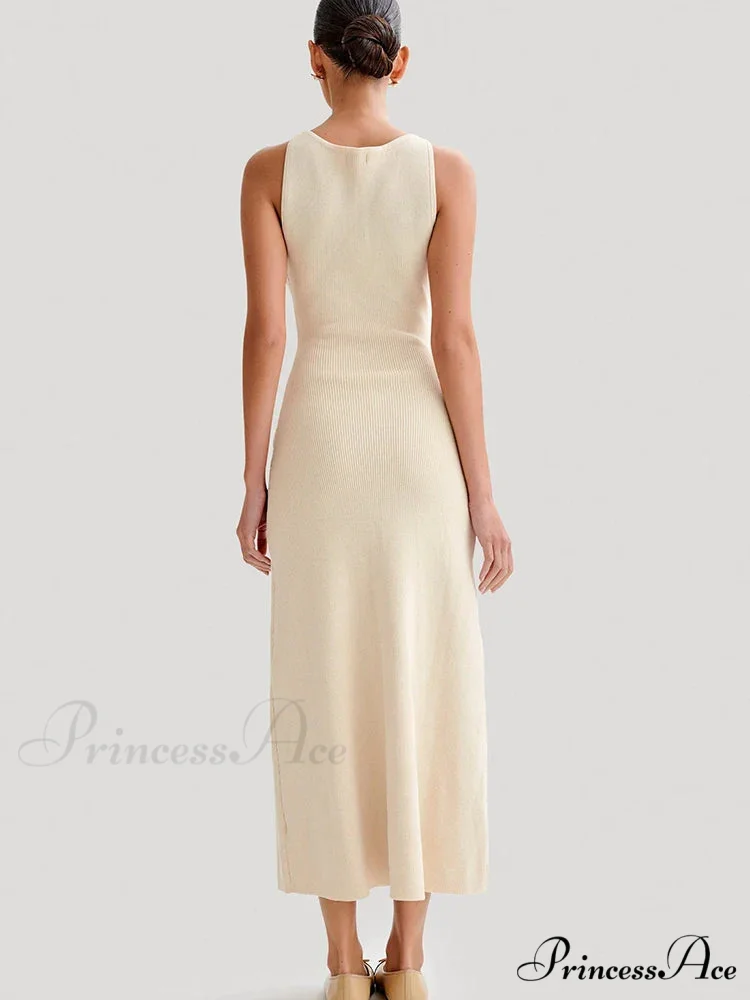 Knit Buttoned Stylish Midi Dress - Image 4