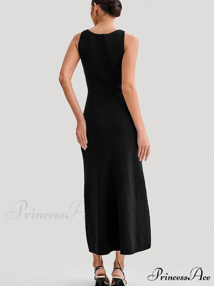 Knit Buttoned Stylish Midi Dress - Image 8