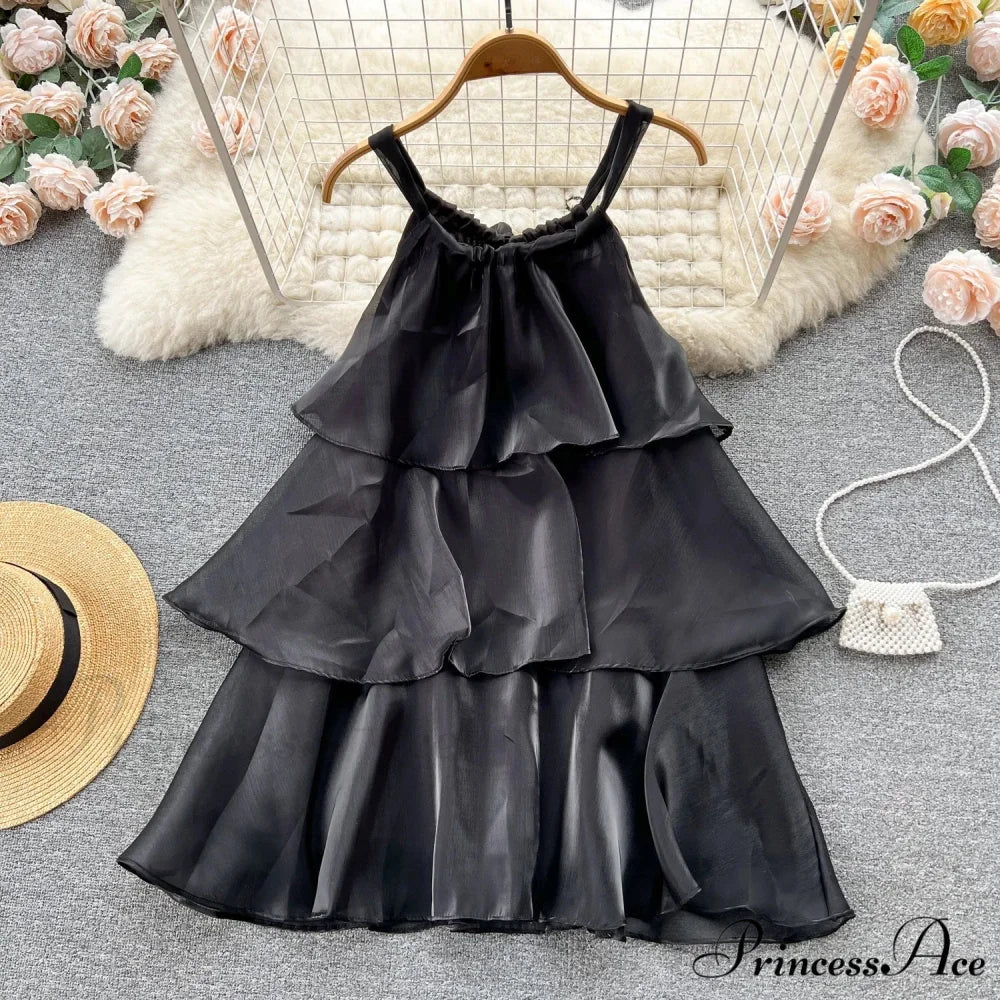 Mesh Ruffled Stylish Halter Mini Dress - Image 8