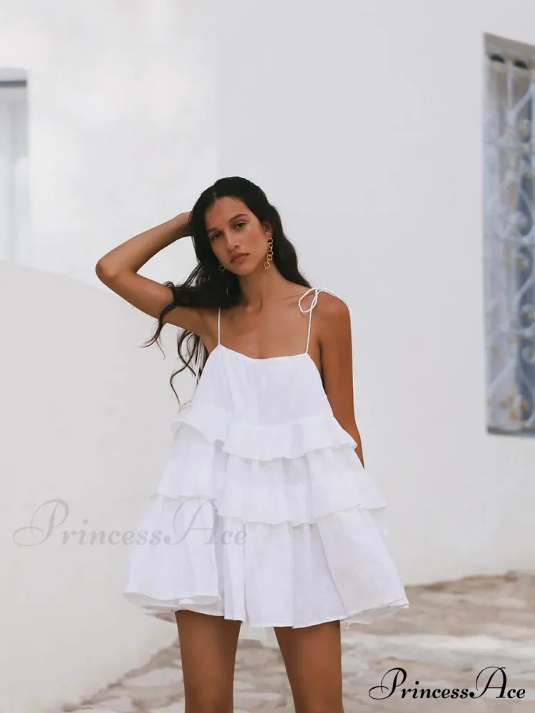 Multi-Tiered Ruffles Stylish Strappy Mini Dress - Image 15