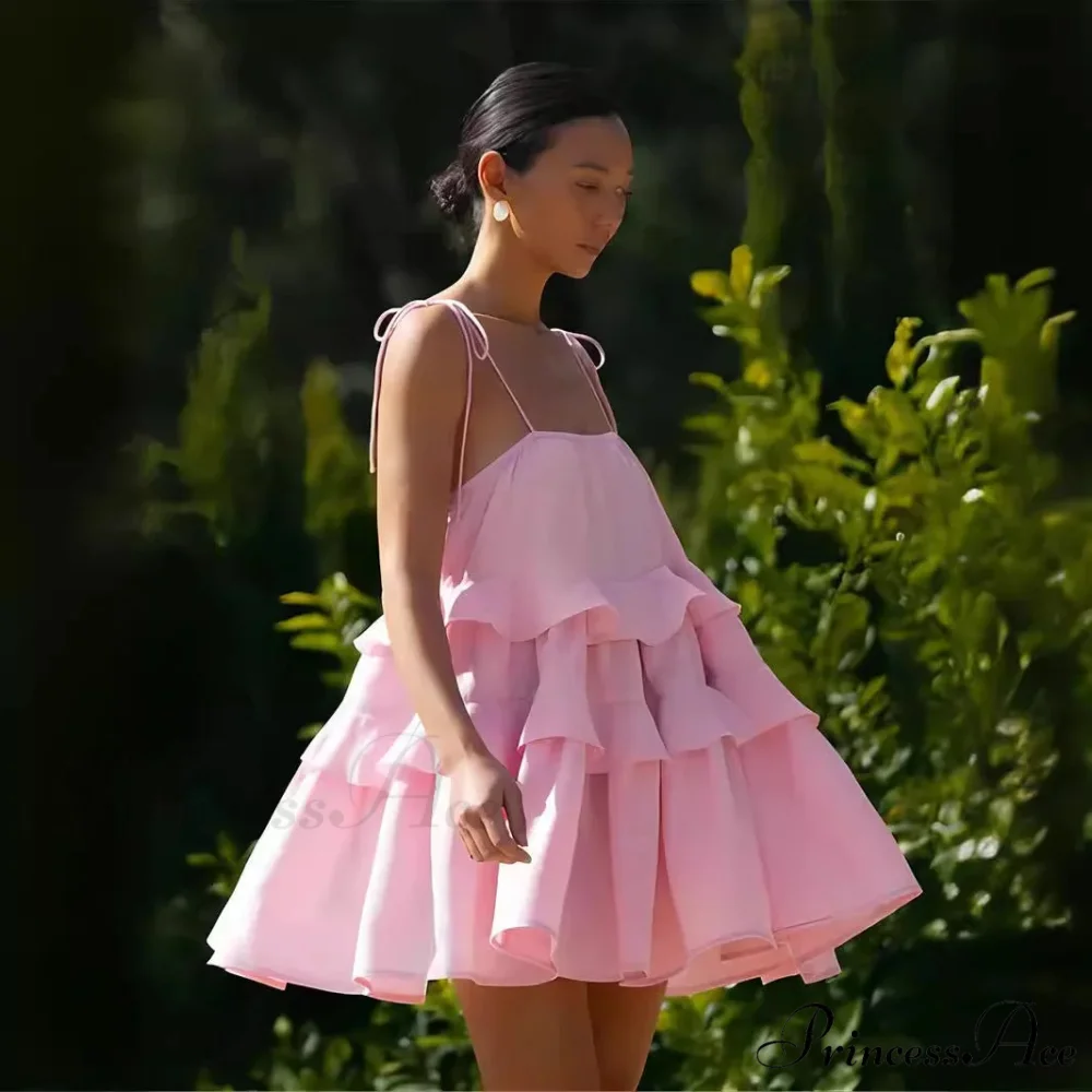 Multi-Tiered Ruffles Stylish Strappy Mini Dress - Image 4