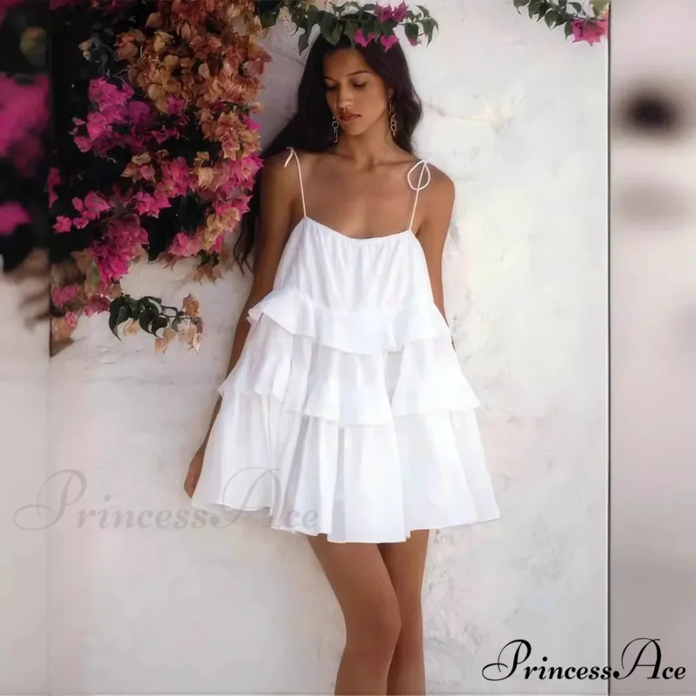 Multi-Tiered Ruffles Stylish Strappy Mini Dress - Image 8