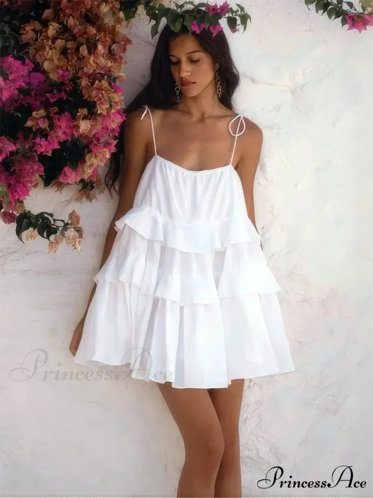 Multi-Tiered Ruffles Stylish Strappy Mini Dress - Image 9