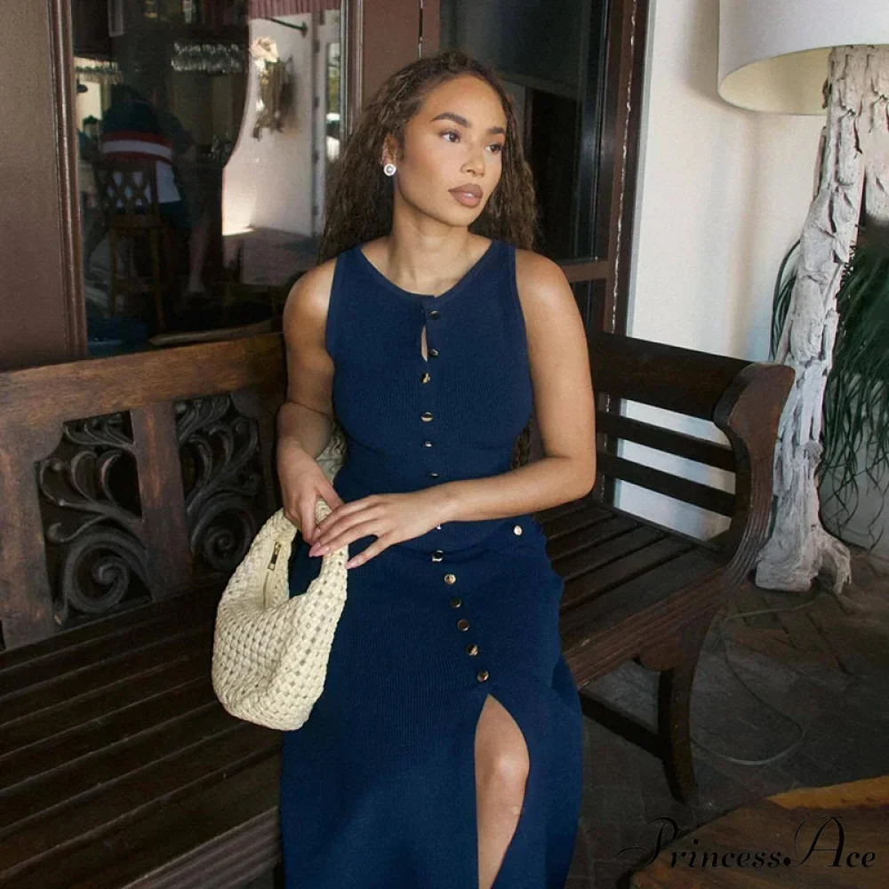Ribbed Buttoned Stylish Midi Dress - Image 16