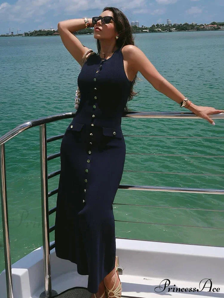 Ribbed Buttoned Stylish Midi Dress - Image 18