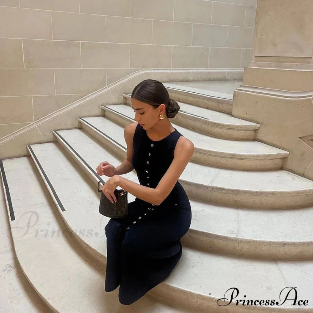 Ribbed Buttoned Stylish Midi Dress - Image 22
