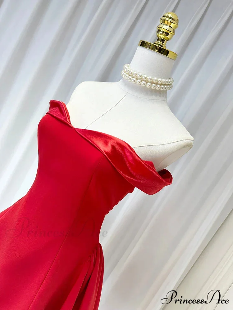 Satin Contrast Stylish Off-shoulder Mini Dress - Image 3