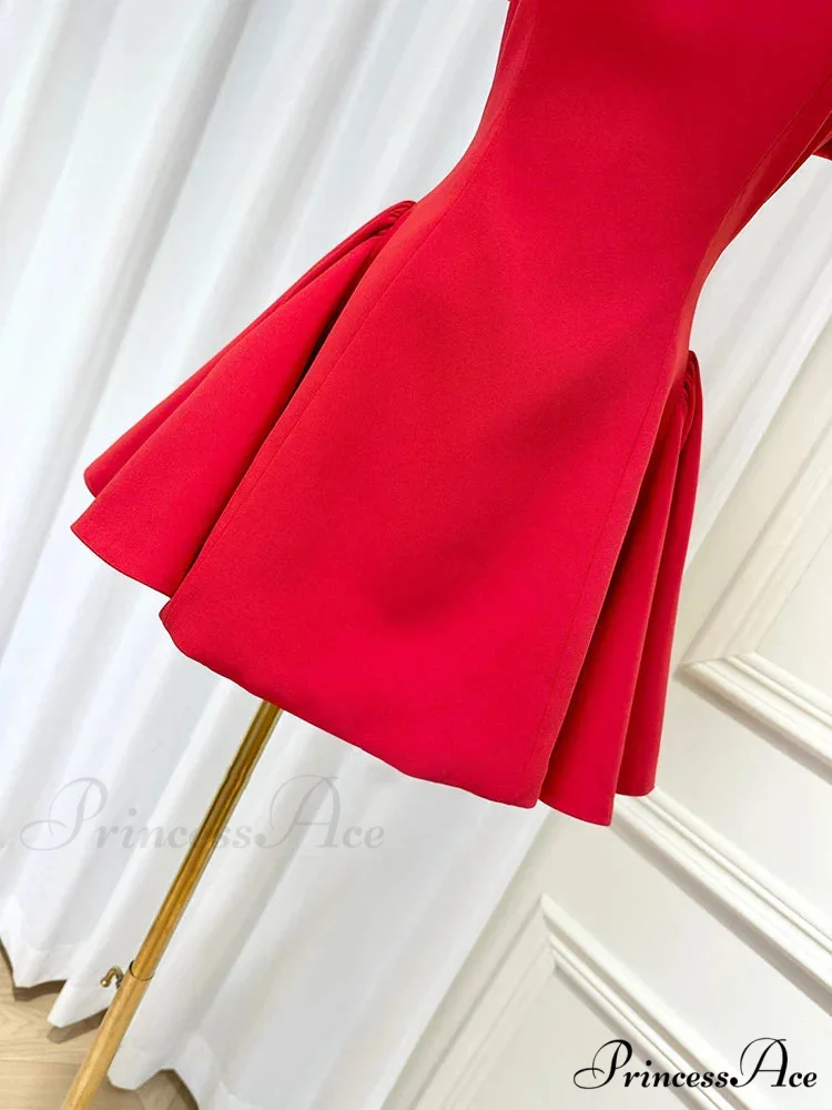 Satin Contrast Stylish Off-shoulder Mini Dress - Image 4