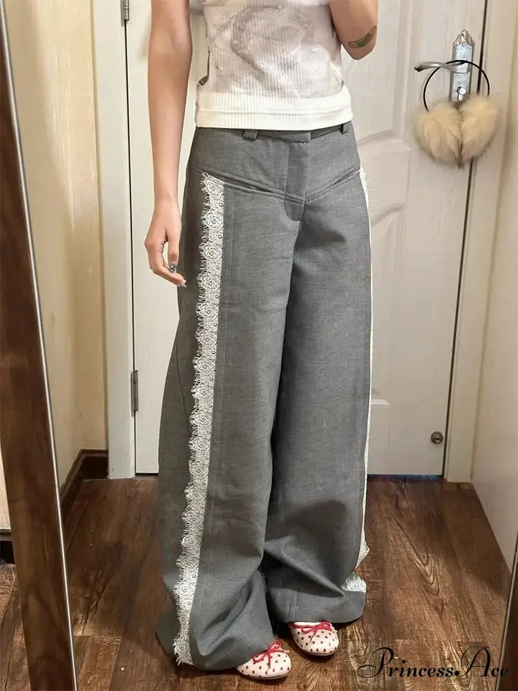 Lace Baggy High Charming Waist Loose Trousers - Image 2