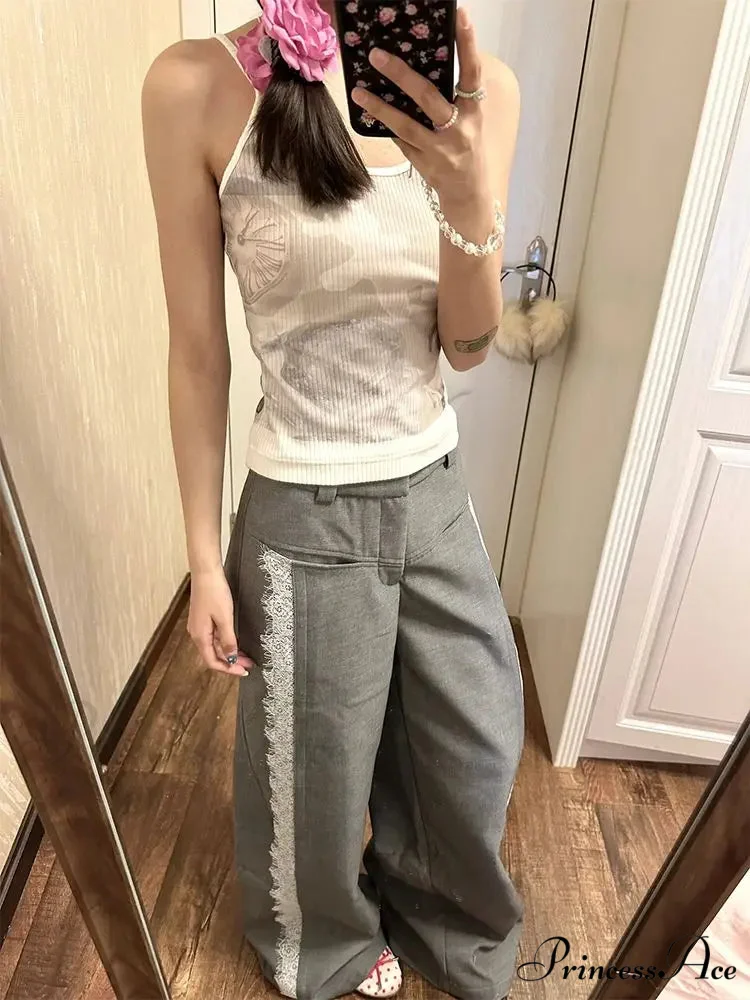 Lace Baggy High Charming Waist Loose Trousers - Image 4