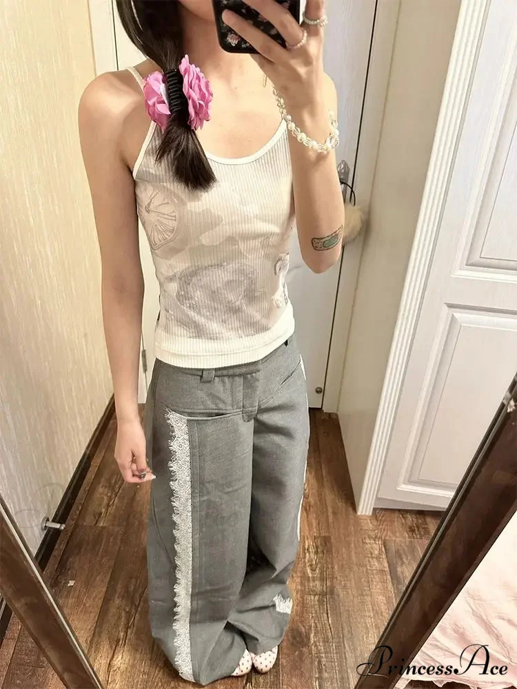 Lace Baggy High Charming Waist Loose Trousers - Image 5