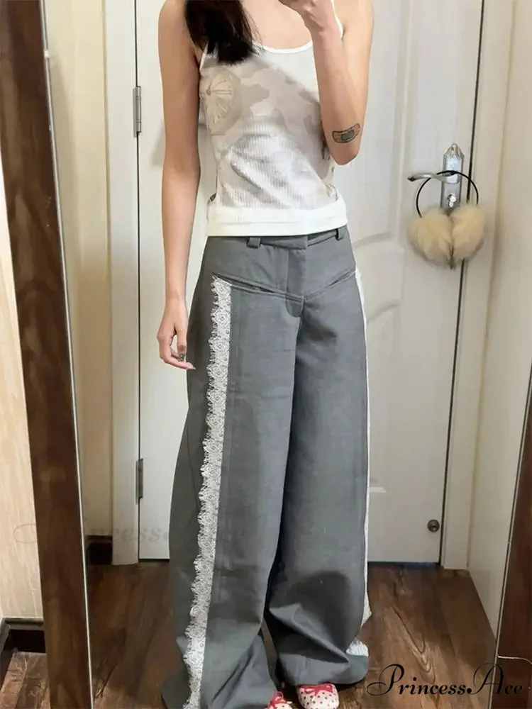 Lace Baggy High Charming Waist Loose Trousers - Image 7