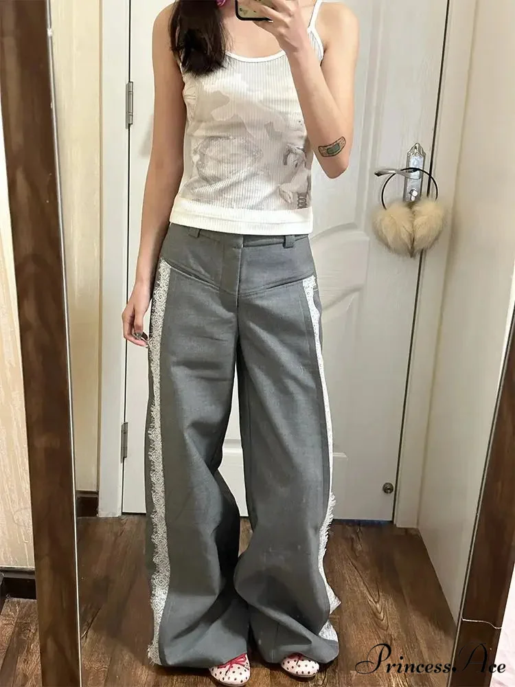 Lace Baggy High Charming Waist Loose Trousers - Image 8