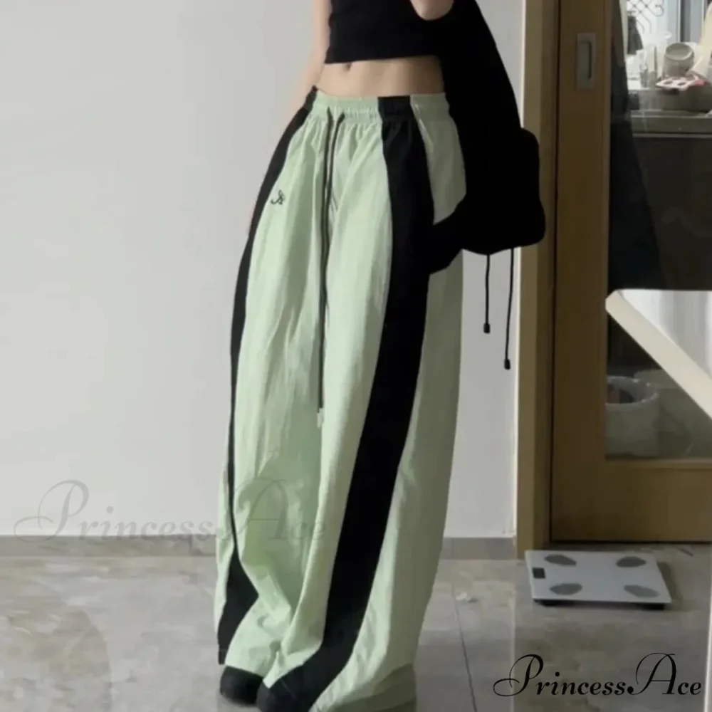 Oversized Contrast Stylish Stripe Parachute Pants - Image 12