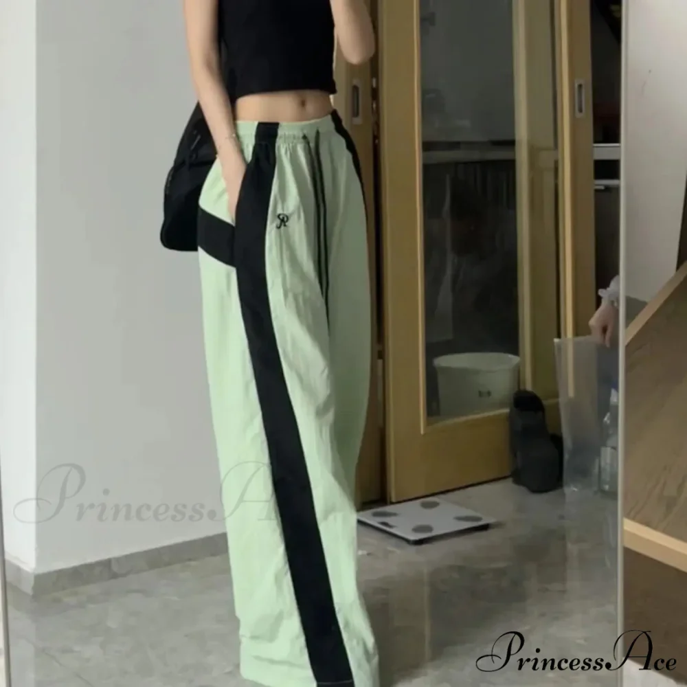 Oversized Contrast Stylish Stripe Parachute Pants - Image 13