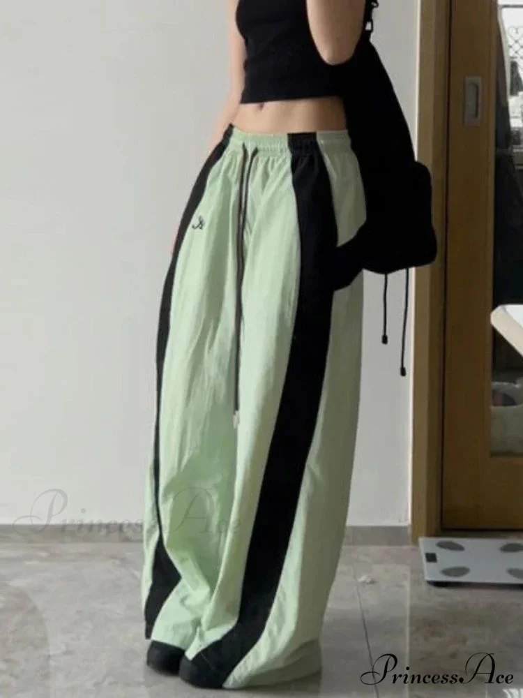 Oversized Contrast Stylish Stripe Parachute Pants - Image 6
