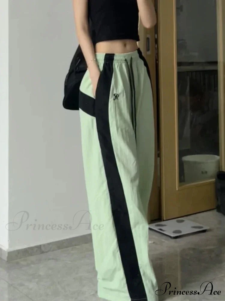 Oversized Contrast Stylish Stripe Parachute Pants - Image 7