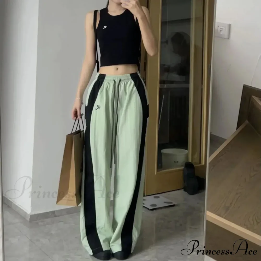 Oversized Contrast Stylish Stripe Parachute Pants - Image 8