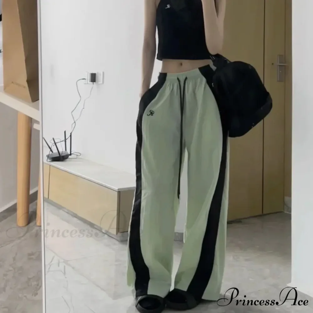 Oversized Contrast Stylish Stripe Parachute Pants - Image 9